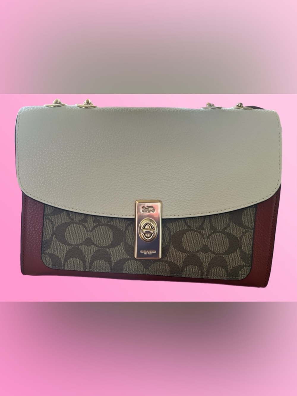 Coach Lane Shoulder Bag In Colorblock Signature Canvas - Khaki Chalk Multi